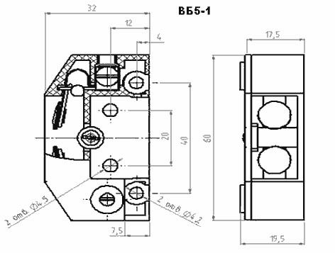 Рис.2. Габаритные размеры ВБ-5-1