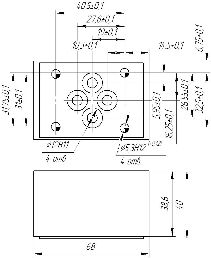 Габаритные размеры клапана КОМ-6.3